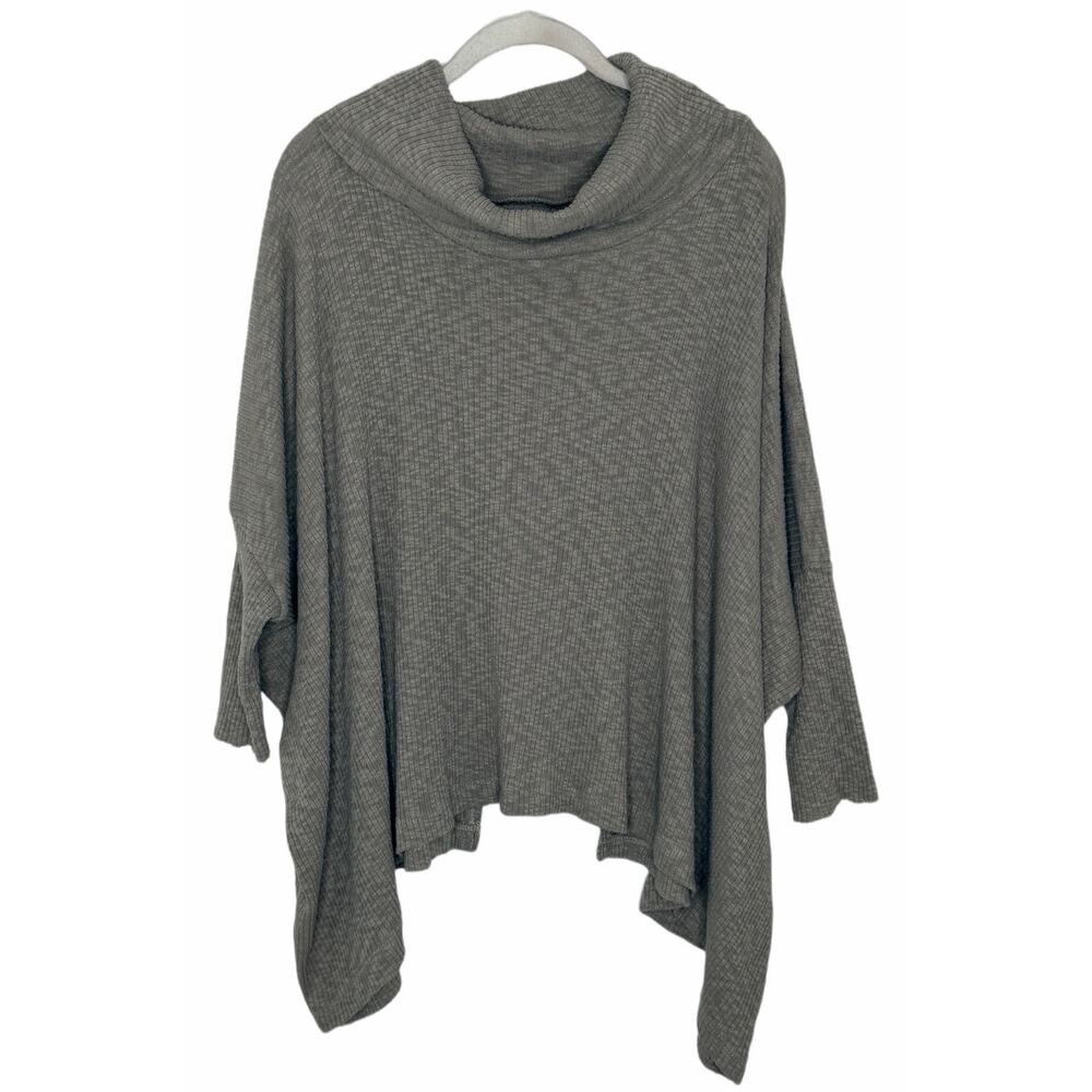 Free People Beach Ribbed Pull Over Dolman Sleeve Cowl Split Back Size Large